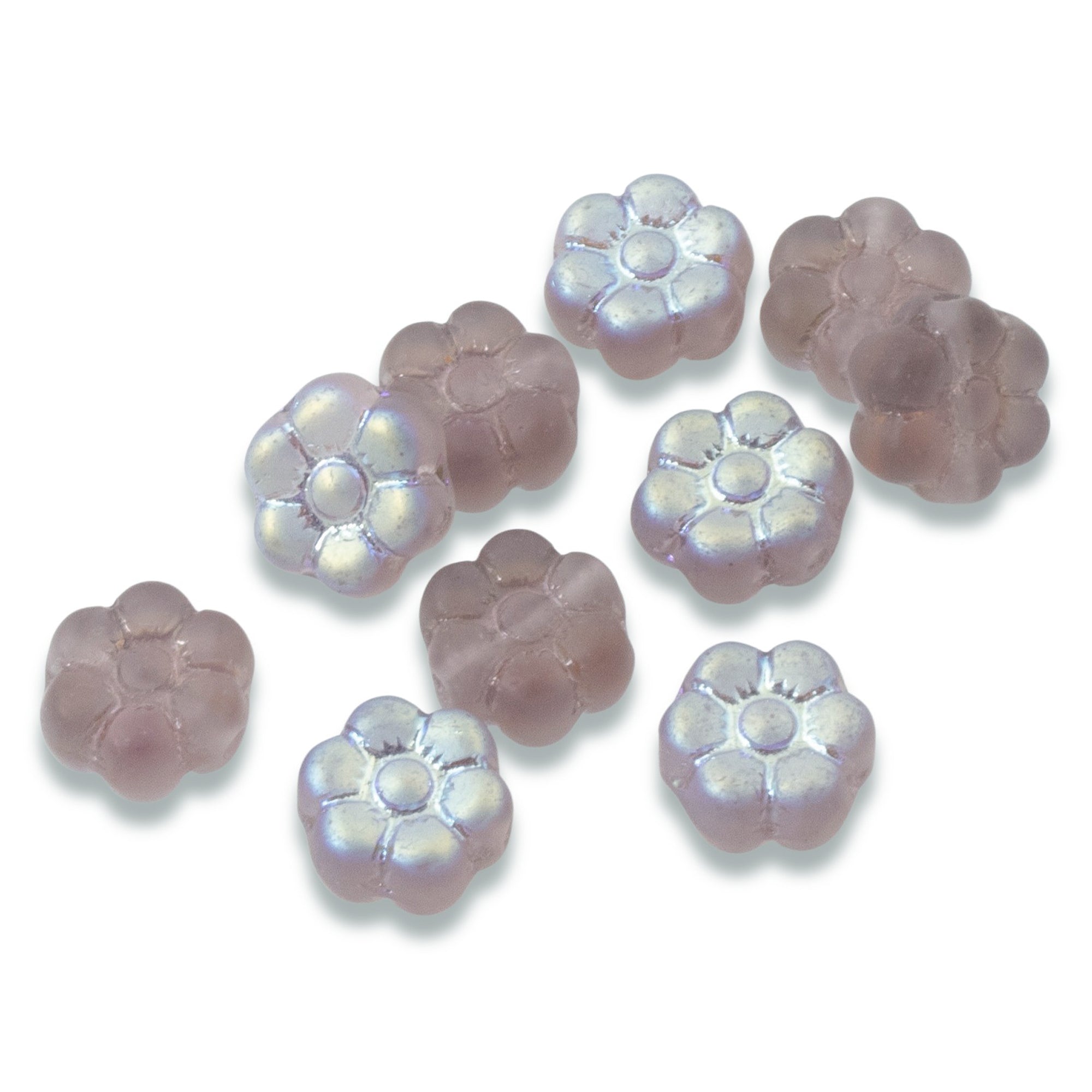 Five 20 x 8mm Czech glass beads - rectangular flower tube beads - aqua –  Glorious Glass Beads