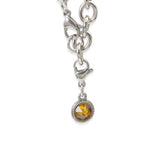 November Birthstone Clip-On Charm, Topaz Crystal with Clip-On Design and Lobster Clasp, Unique Present for Birthday, Small Gift Idea