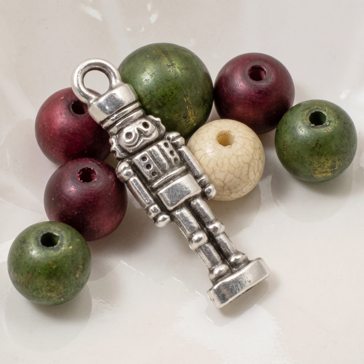 Silver Nutcracker Charms, 4 Pack Antique Pewter, Vintage Christmas Ballet Decor