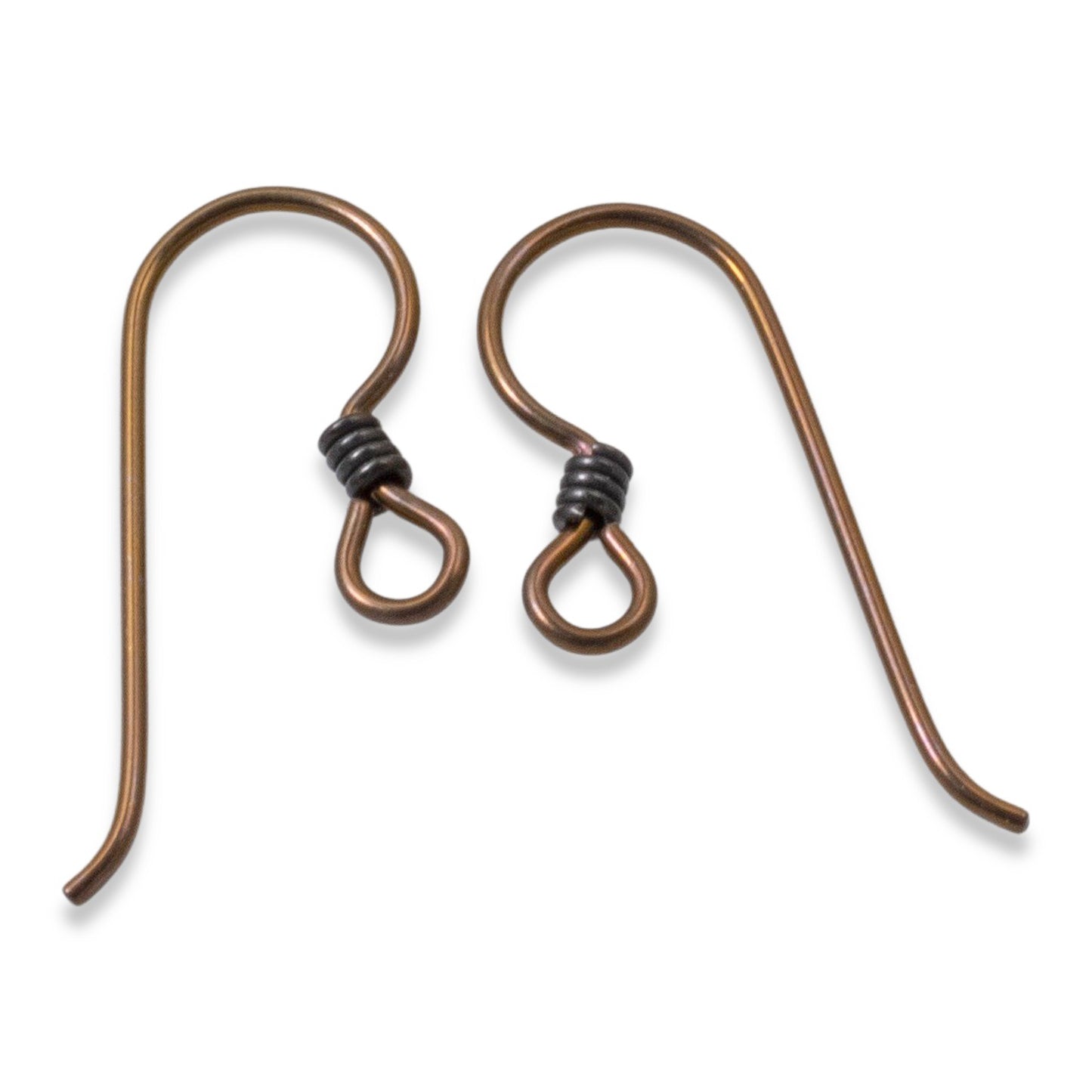 10 Bronze Niobium Ear Wires + Black Coil Accent - Hypoallergenic Hooks