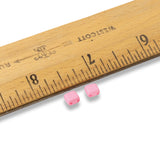 50 Tile Mini Beads - Matte Pink - 5mm Square - 2-Hole Czech Glass Beads