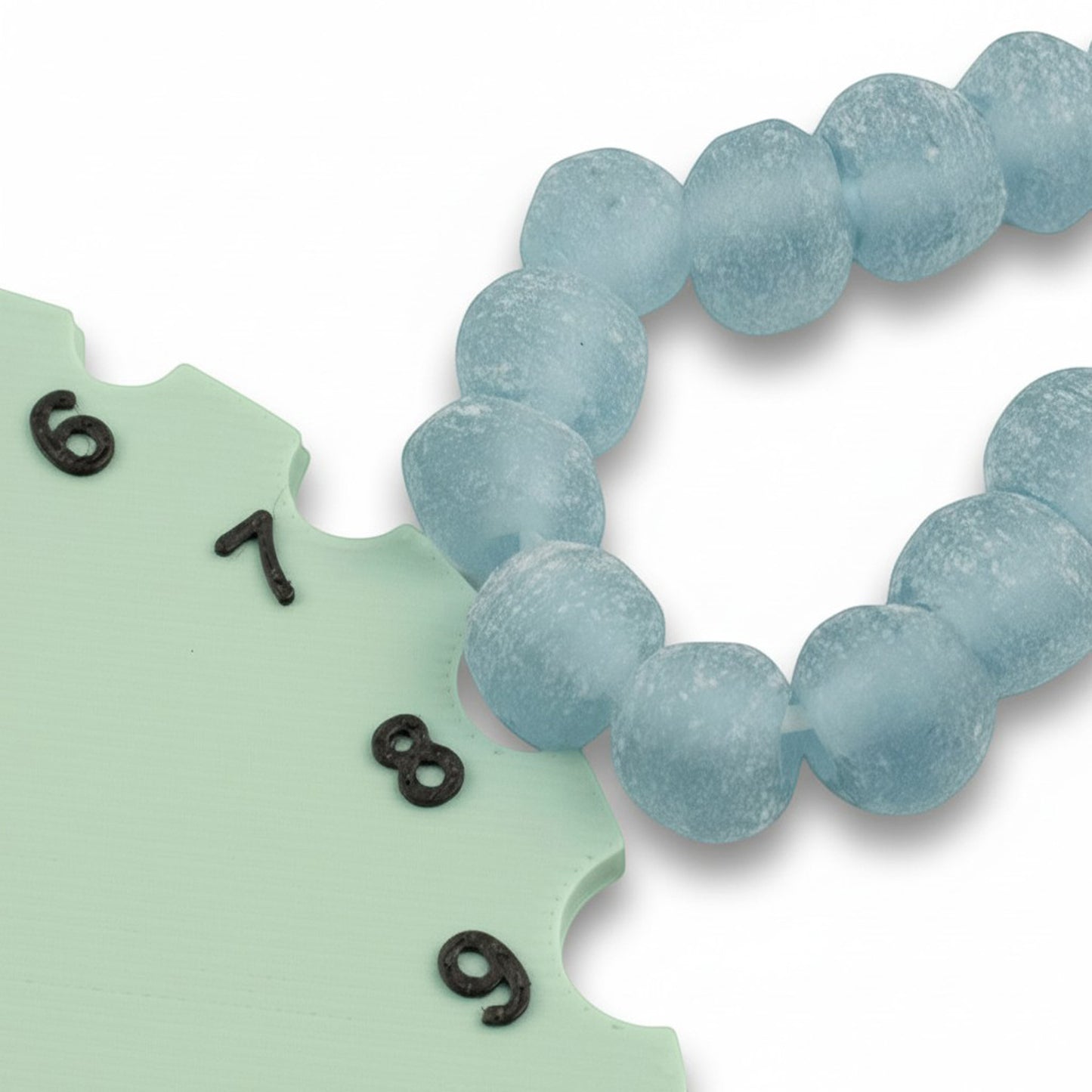 Blue Green Recycled Glass Beads: Matte Frosted Rough Round 50 Beads/Strand Coastal Boho