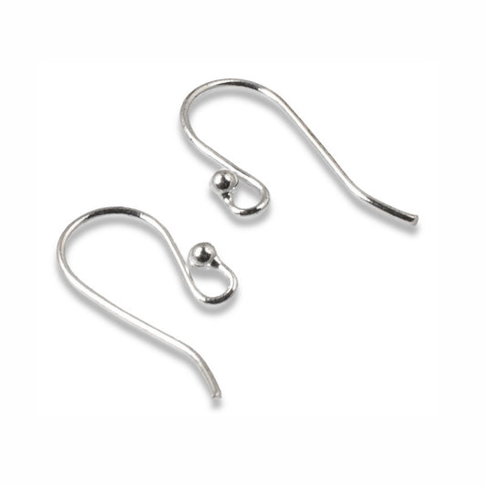 10-Pack Fishhook Ball Ear Wires, Silver Plated Elegance Earring Hooks for Crafting Unique Earrings