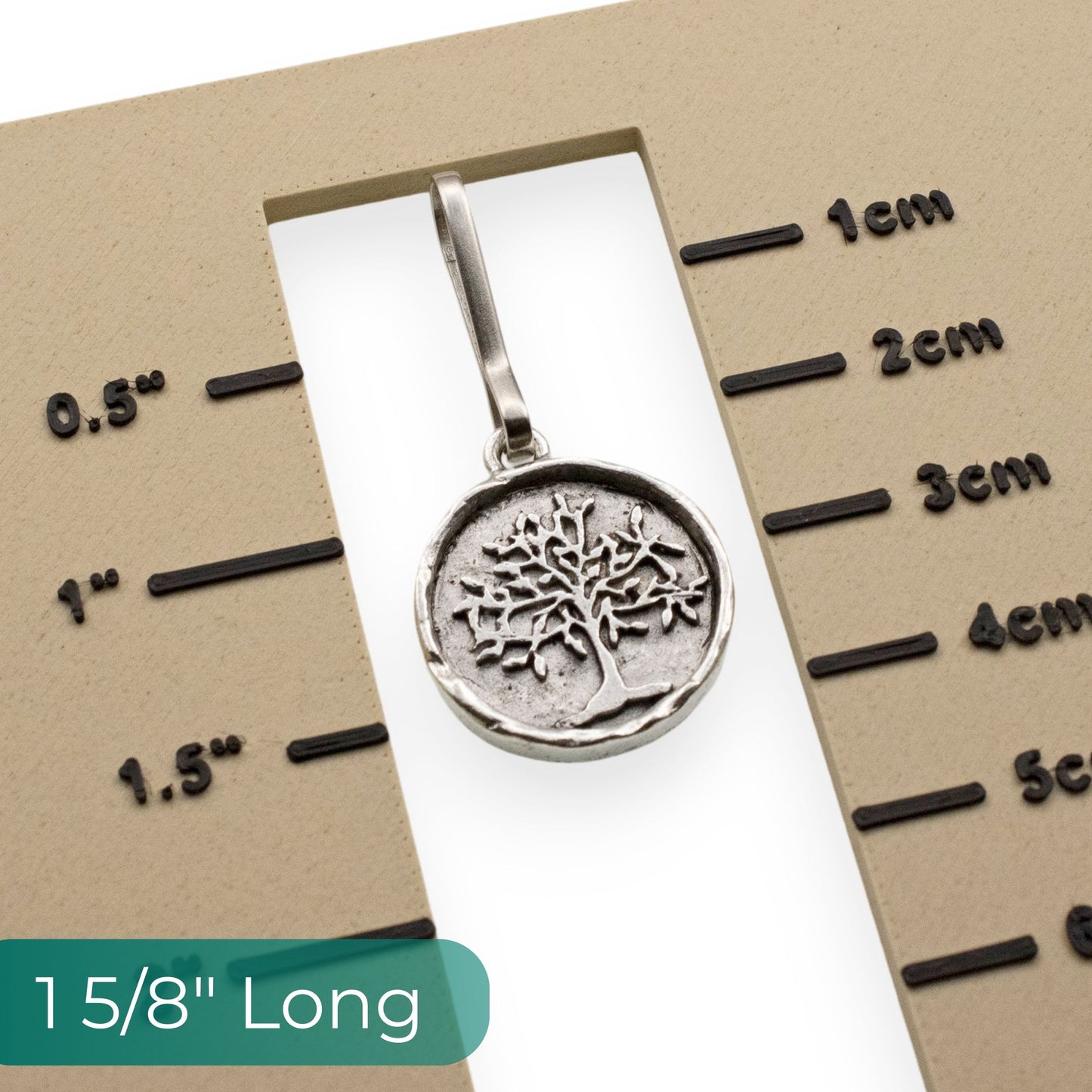 Tree of Life Zipper Charm, Pewter Bag Accessory, Keychain Clip, Purse Decoration