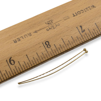 Antique Brass 2" Ball Head Pins, 20-Pack Vintage Brass Jewelry Making Supplies