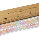 8mm Spring Pastel Beads - Mixed Crackle Glass Set - DIY Jewelry & Easter Crafts