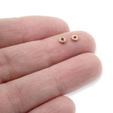 50 Copper Kenyan 4mm Heishi Beads, TierraCast Tiny Spacer Beads for DIY Jewelry