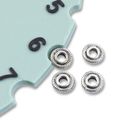 Antique Silver Spacer Beads 6mm Line Edge Large Hole Leather Cord 10-Pack USA