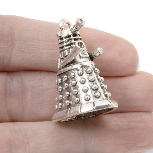 1Pc. Silver Doctor Who Dalek Metal Pendant, Dr. Who Robot Charm