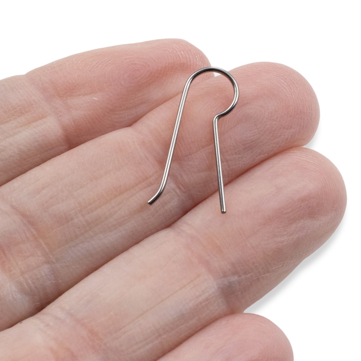 Niobium Earring Hooks Gray 10-Pack: Regular Leg Ear Wire Blanks Hypoallergenic Sensitive Ears USA Made Unanodized