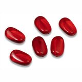 25 Elegant Red Wavy Oval Czech Glass Beads, Perfect for Christmas Jewelry & Crafts