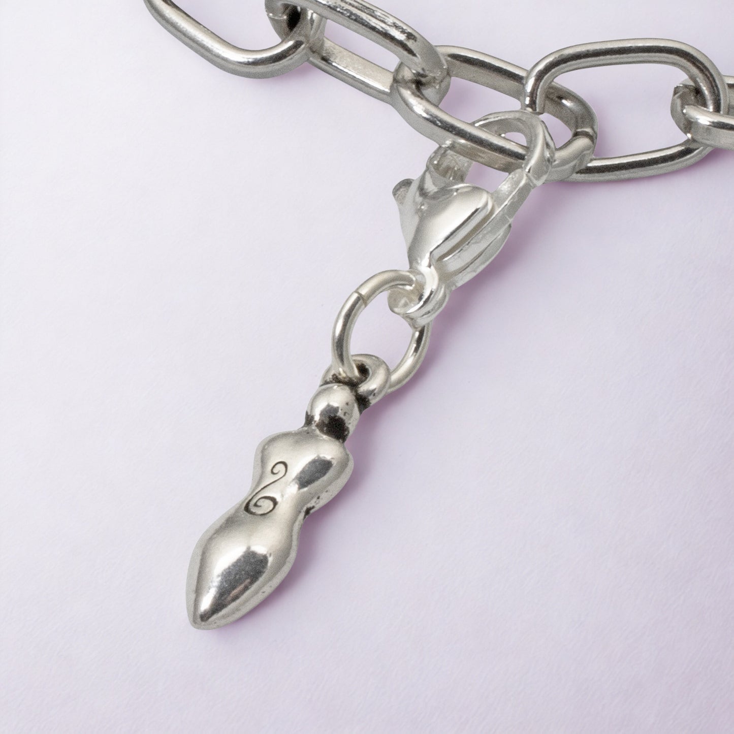 Silver Goddess Charm, Divine Feminine Jewelry, Spiritual Clip-On Accessory