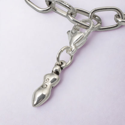 Silver Goddess Charm, Divine Feminine Jewelry, Spiritual Clip-On Accessory