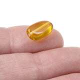 25 Golden Yellow Wavy Oval Beads - Czech Pressed Glass - DIY Jewelry Supply