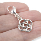 Silver Celtic Knot Clip-On Charm, Timeless Elegance Design + Lobster Clasp