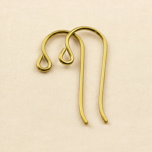 Yellow Niobium Small Loop Ear Wires: Hypoallergenic French Hook, 50-Pack