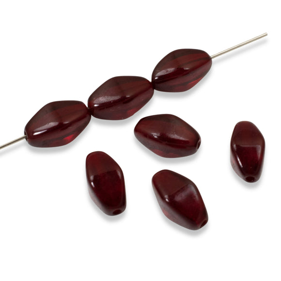 50 Garnet Red Lantern Beads - Czech Glass Craft Beads - DIY Jewelry Supplies