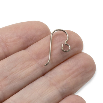 Titanium Ear Wires 50-Pack, Hypoallergenic Earring Hooks USA Made Sensitive Ears