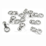 10 Nickel Plated Brass #6 Ball Chain Loop Connectors, Silver "A" Fan Pull Coupling