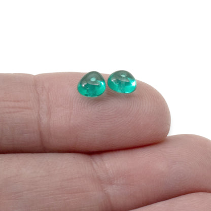 50 Teal Green Potato-Shaped Beads - Czech Glass - 4x6mm for Jewelry Making