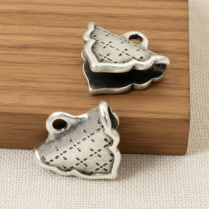 Marrakesh Crimp Ends, TierraCast Antique Silver Plated for Beadwork and Leather 2-Pack