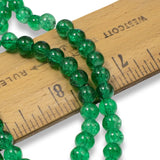 100-Pack 6mm Green Crackle Glass Beads, Perfect for Christmas Jewelry & Crafts