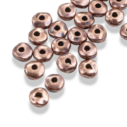 Antique Copper Nugget Beads: Organic Pewter Spacers 5mm 25 Pack Jewelry Making