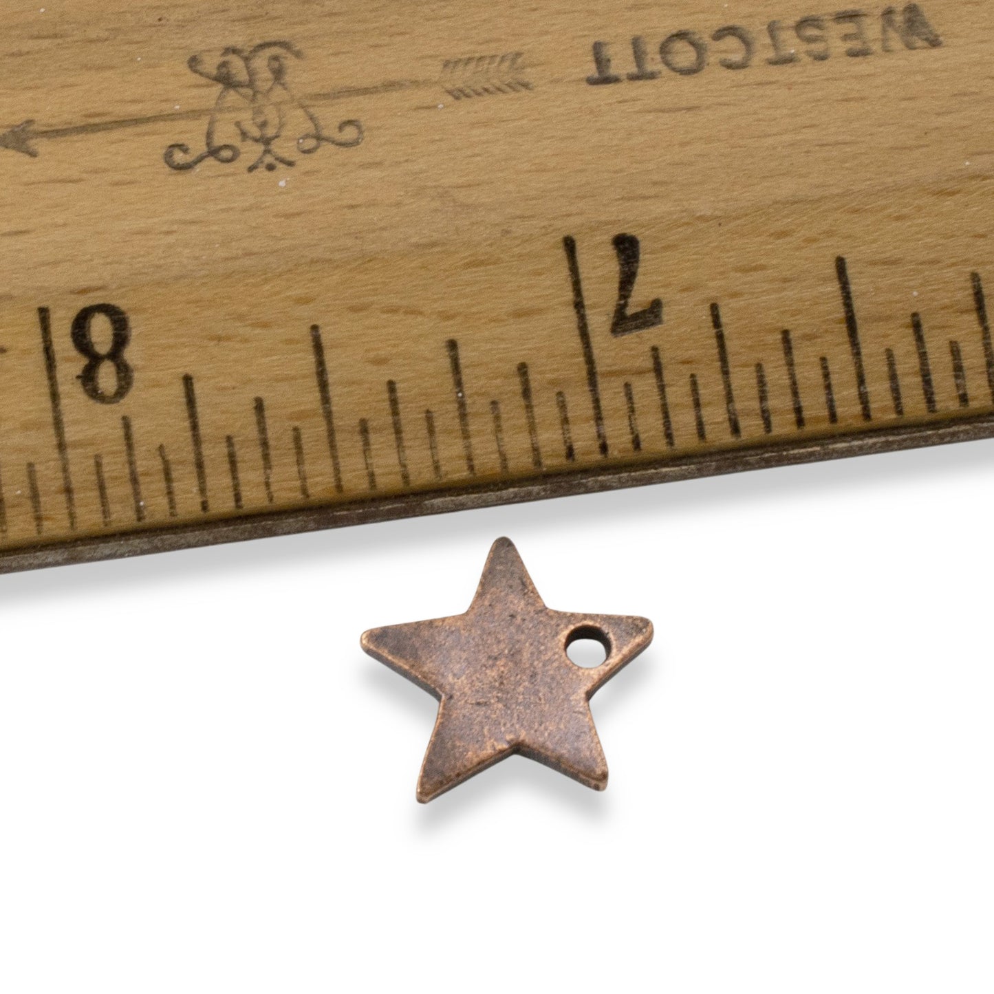 Celestial Copper Star Charms, 2Pc Antique Metal Stamping Flat Tags, DIY Jewelry