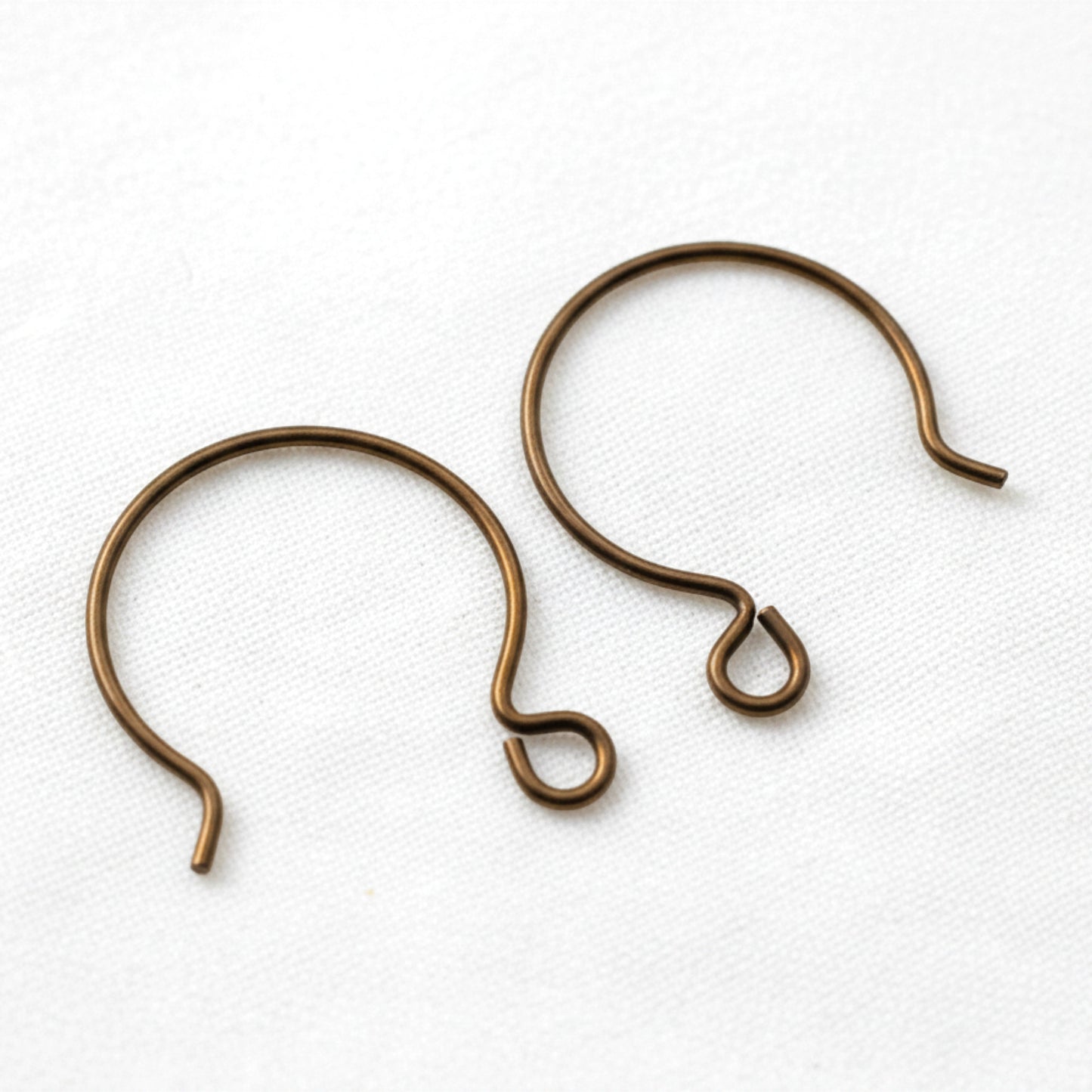 Bronze Niobium Circle Hoop Ear Wires, Hypoallergenic, USA Made, 4-Pack
