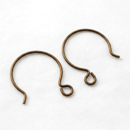 Bronze Niobium Circle Hoop Ear Wires, Hypoallergenic, USA Made, 4-Pack