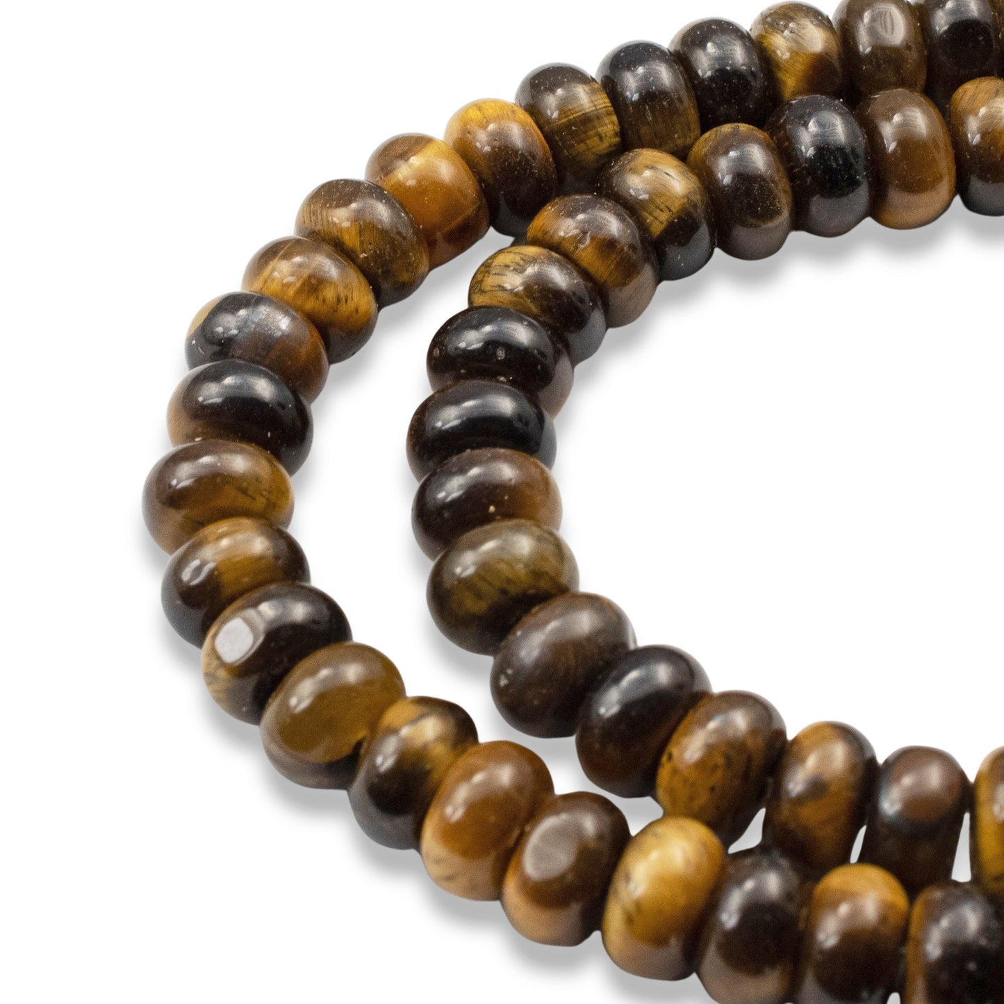 Tiger's Eye Beads, Rondelle 5mm x 8mm, Golden Brown Gemstone Strand, 78Pcs