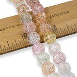 10mm Spring Pastel Beads, Mixed Crackle Glass Set for DIY Jewelry, Easter Crafts