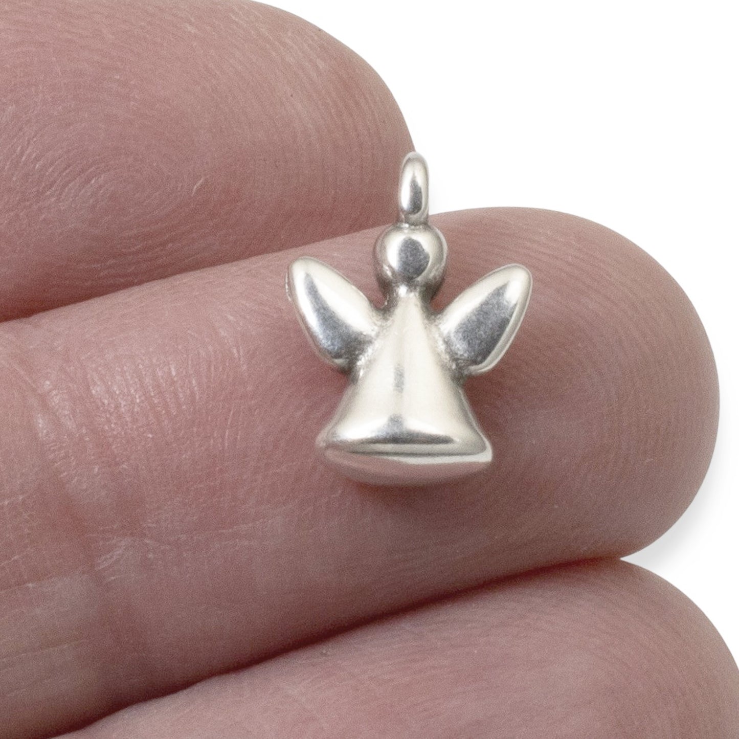 Silver Mini Angel Charms, 10-Pack Guardian Angel Pendants, Memorial Jewelry Gift