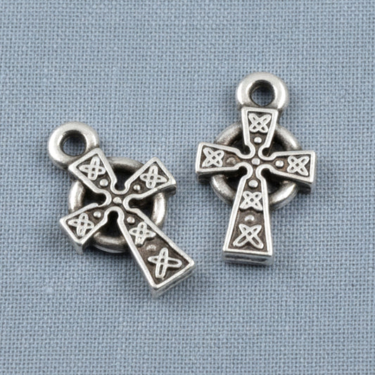 Celtic Cross Charm Silver: Double-Sided Antique 4-Pack Faith Earrings Bracelet