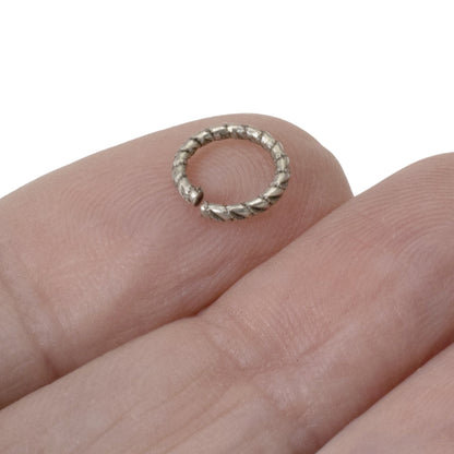 Circle Jump Rings Antique Silver Textured, 20-Pack 9mm Nunn Design Findings
