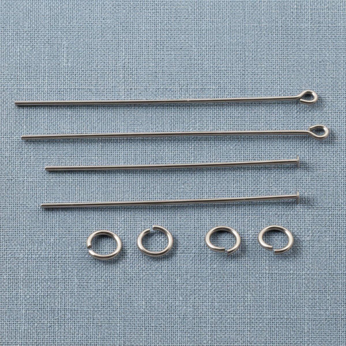 Niobium Earring Kit Gray, Complete Findings for 2 Pairs, Just Add Beads, Hypoallergenic Jewelry Making
