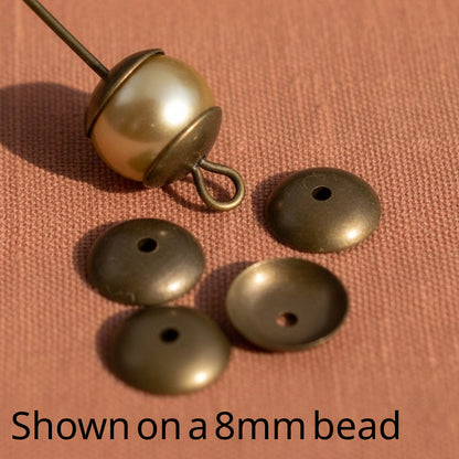 Classic Bead Caps 7mm: Antiqued Natural Brass Vintaj 20-Pack Findings