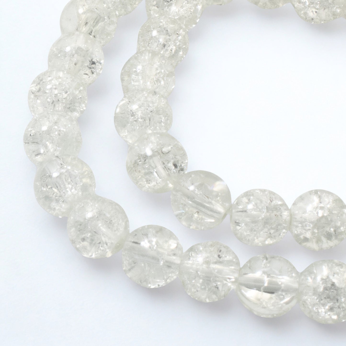 Transparent 8mm Crackle Glass Beads 50-Pack for Jewelry and Craft Projects