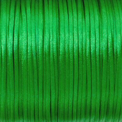 Vibrant 1mm Bright Green Satin Cord - 30m Spool for DIY Jewelry Making