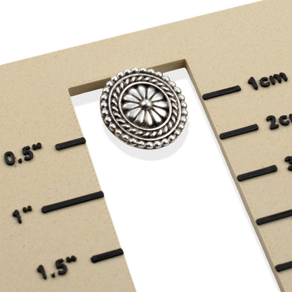 Bali Button Clasps Silver 18mm: Fine Silver Plated Pewter 2-Pack Leather Wrap Bracelet Closure