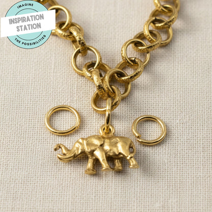 9mm Gold Jump Rings, Bright Gold 304 Stainless Steel, 17ga, 25-Pack