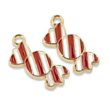 10 Peppermint Candy Charms, Enamel Christmas Pendants, Jewelry Making & Crafts
