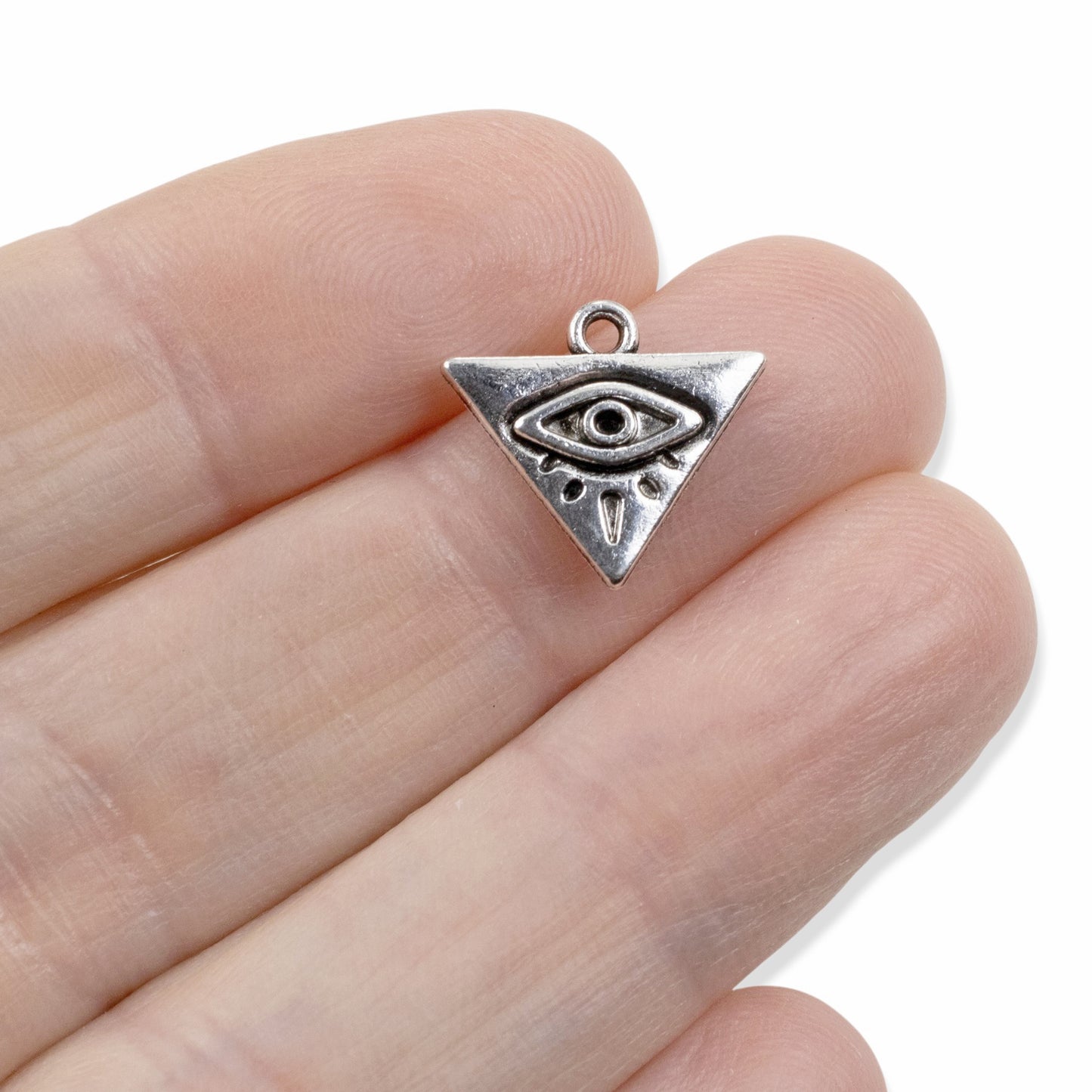 Evil Eye Triangle Charms 20-Pack, Mystical Spiritual Jewelry Supply
