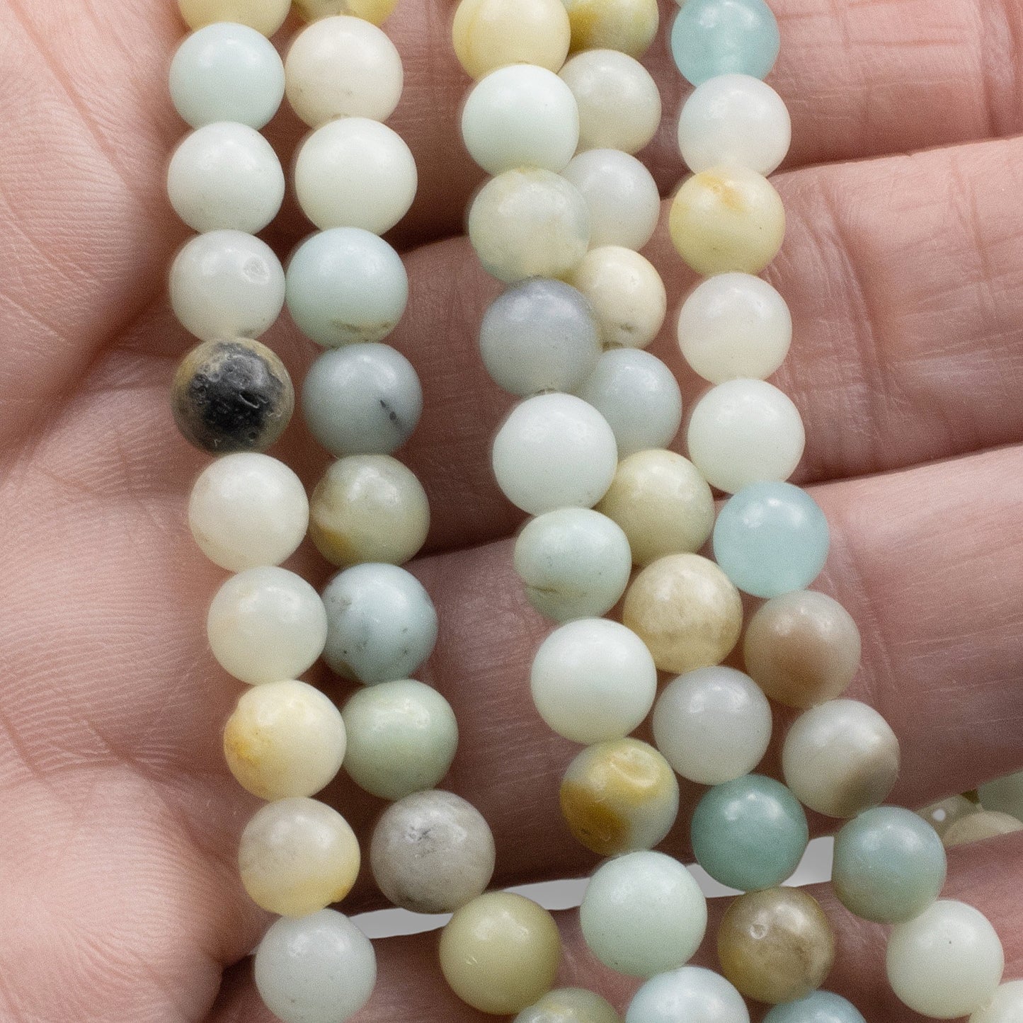 Brown Amazonite Beads: 6mm Round Multi-Color Gemstone Strand Natural Stone Jewelry Making Supplies 62pcs