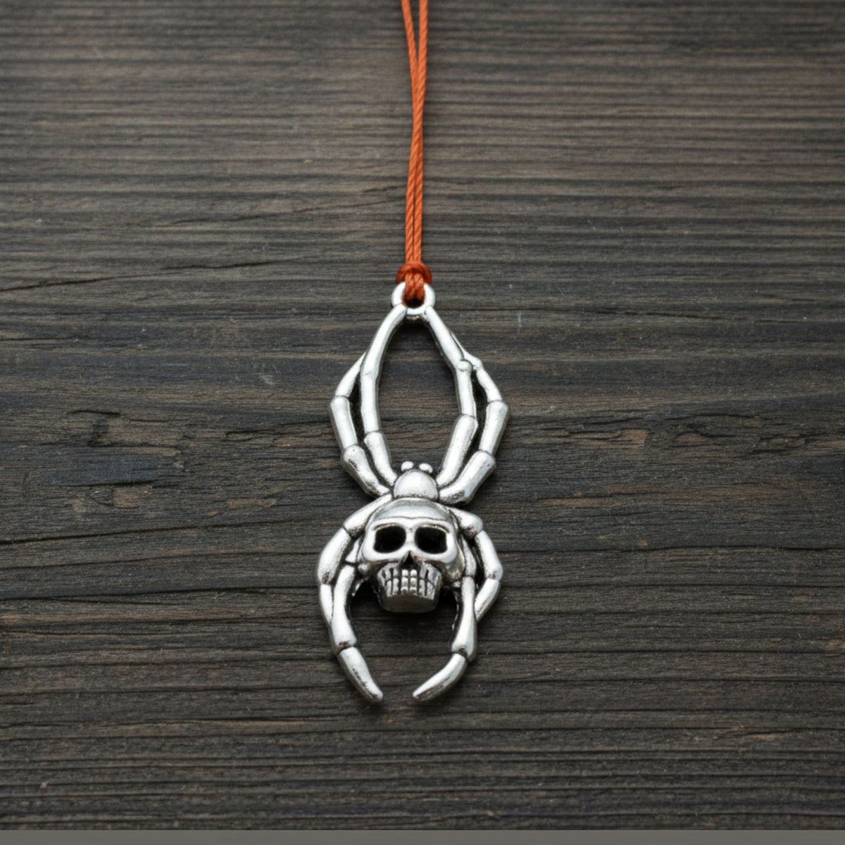 Skull Spider Charms Silver, 5-Pack Halloween Skeleton Pendants, Gothic Jewelry Making