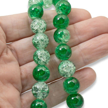 Large Christmas Beads, 20-Pack Bold Emerald Green Clear 12mm, Statement Jewelry