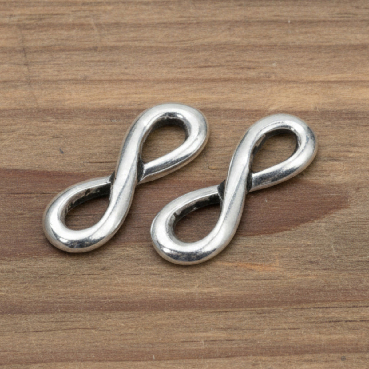 Silver Infinity Links 4-Pack, Small Infinity Symbol Connectors, Eternal Love Jewelry Supplies, Meaningful Spiritual Charm Links
