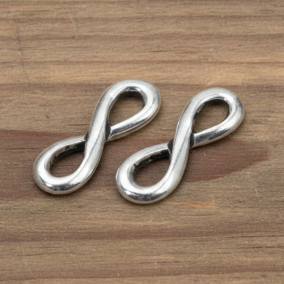 Silver Infinity Links 4-Pack, Small Infinity Symbol Connectors, Eternal Love Jewelry Supplies, Meaningful Spiritual Charm Links