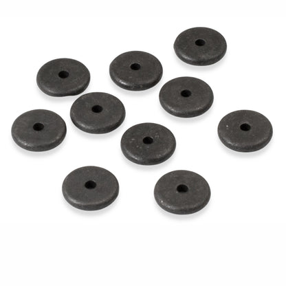 10 Black 8mm Disk Spacer Beads - TierraCast Matte Black Heishi for DIY Jewelry