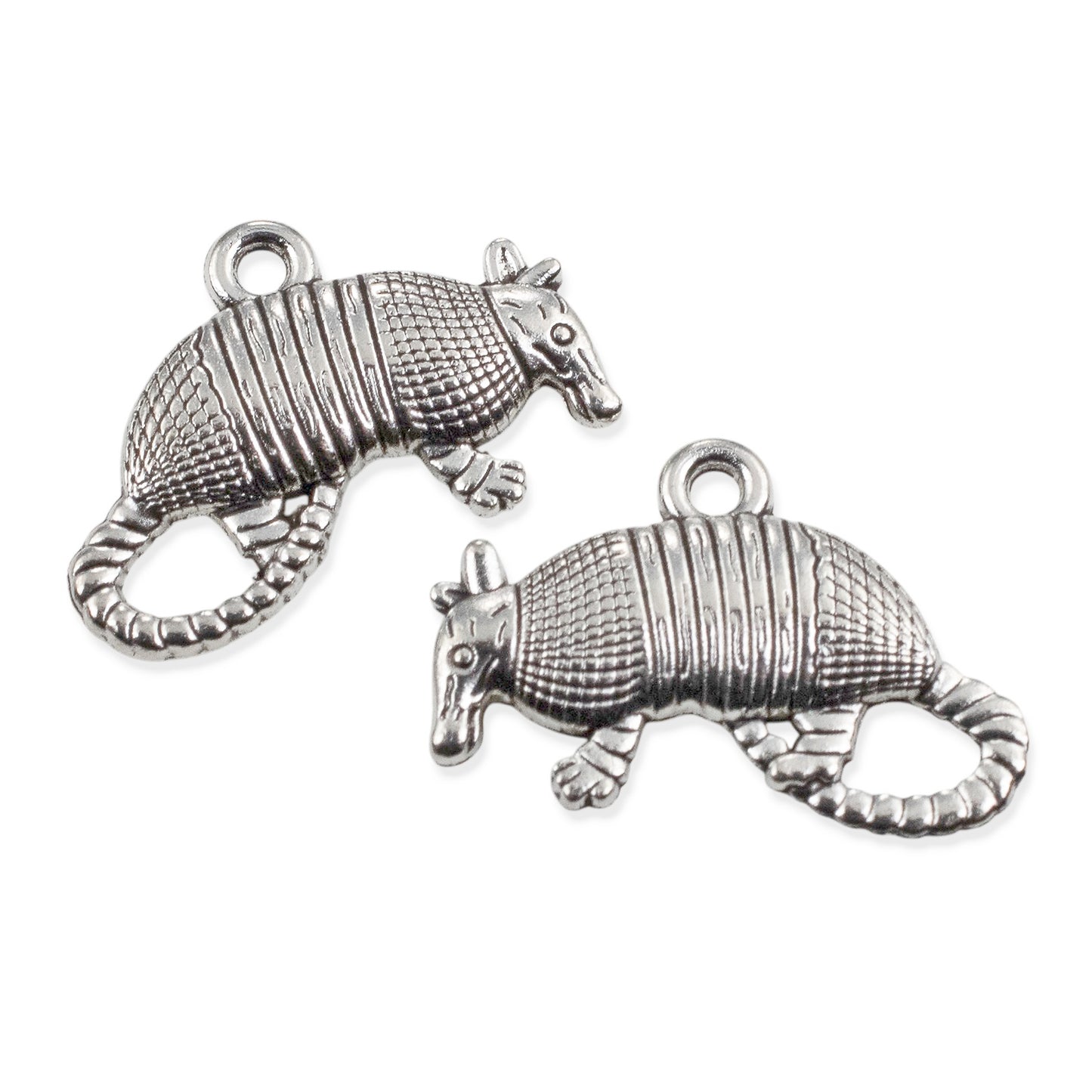 Armadillo Charms 10Pcs, Antique Silver Metal Pendants, DIY Texas Jewelry Making